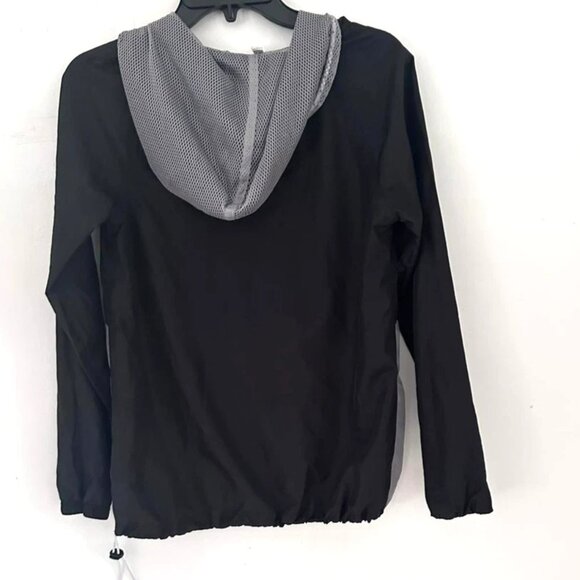 SO Women’s Small Colorblock Anorak Jacket Black Gray Pullover Half-Zip Windbreak - Picture 4 of 4